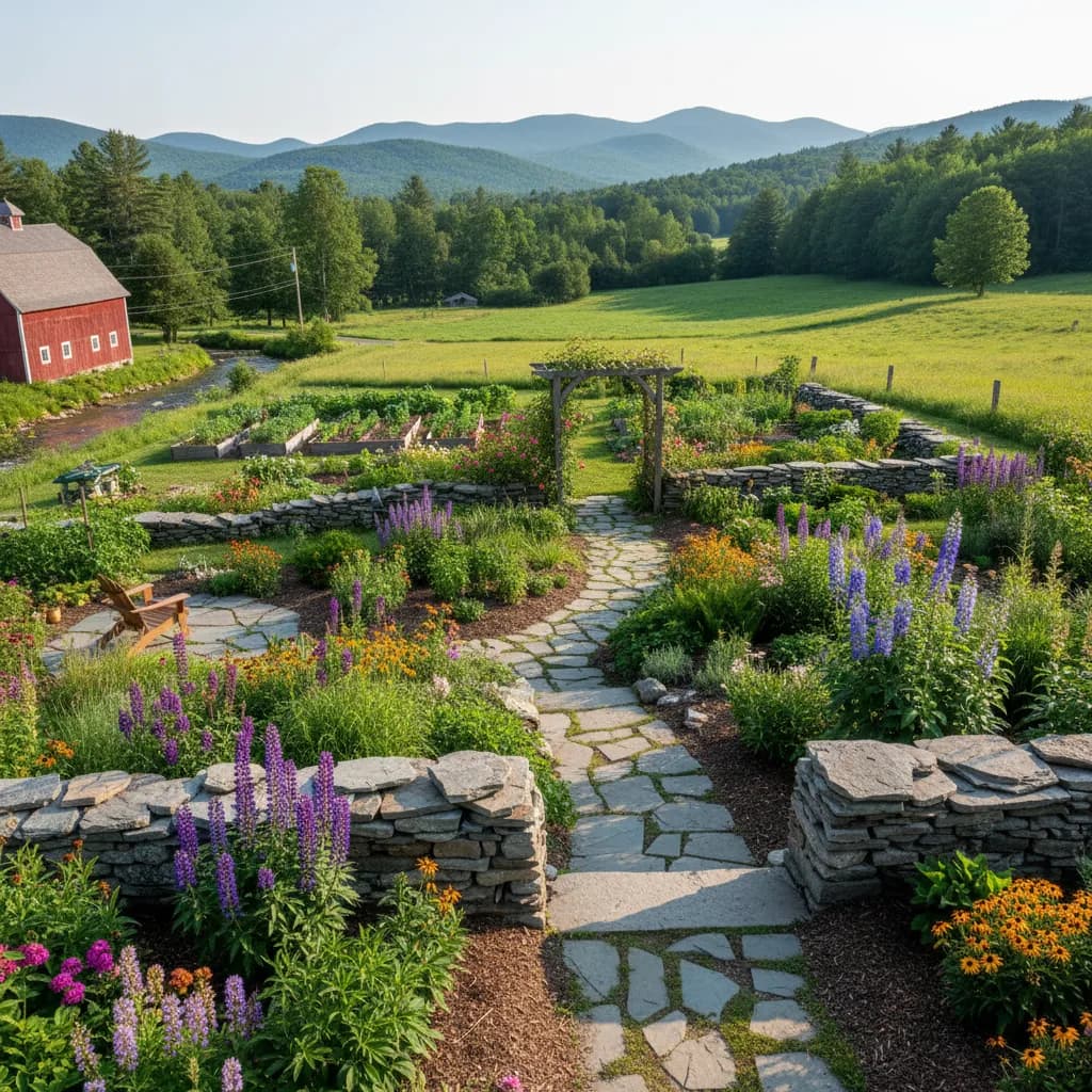 Vermont native garden landscape