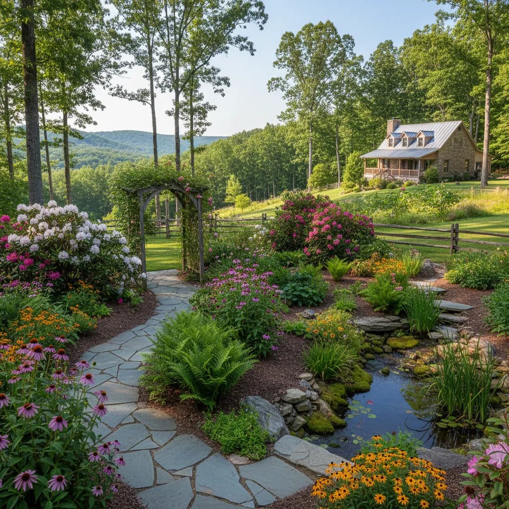 West Virginia native garden landscape