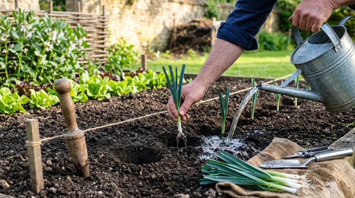 Plant Out Your Leeks Now — The Trench-and-Puddle Method for Long White Stems All Winter