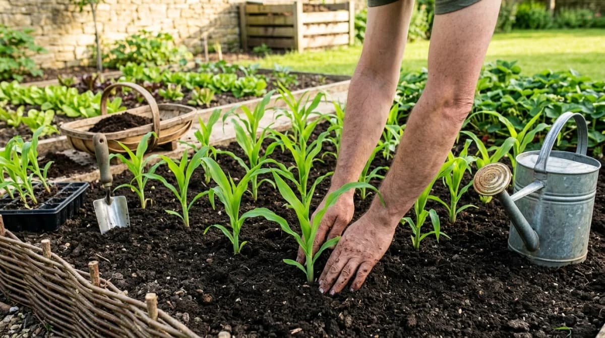 Plant Your Sweetcorn in a Block This Weekend — Not a Row — for Cobs That Actually Fill