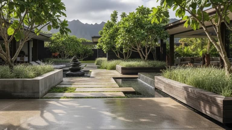 Modern Minimalist Garden in Hawaii