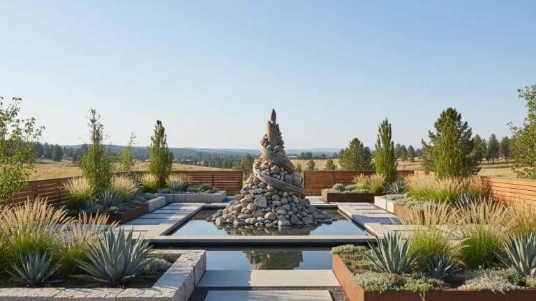 Modern Minimalist Garden in Idaho