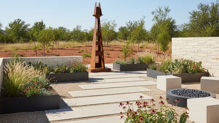 Modern Minimalist Garden in Oklahoma