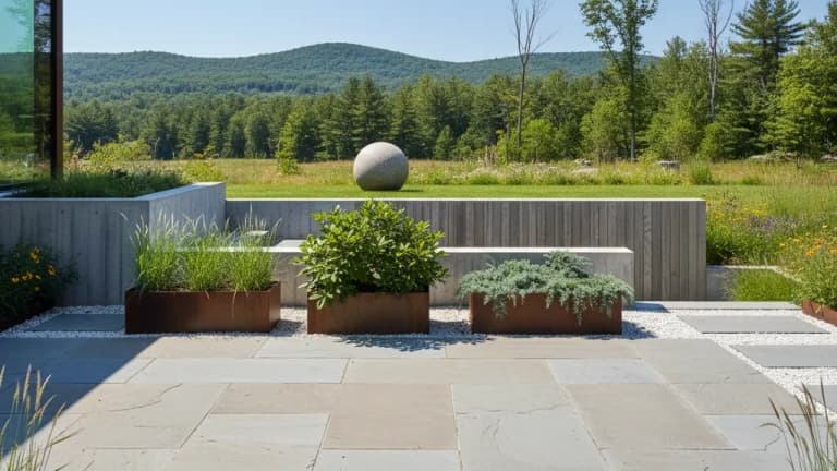 Modern Minimalist Garden in Vermont