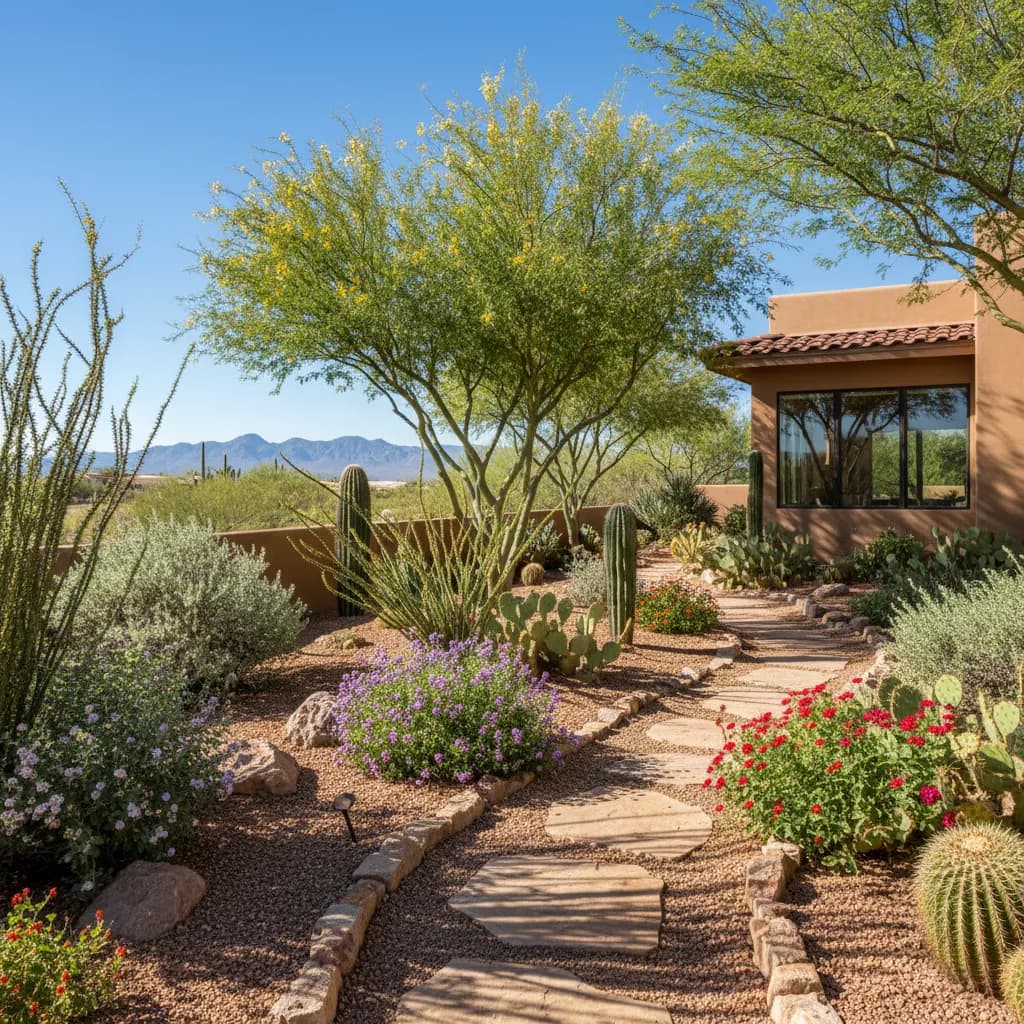 Arizona native garden landscape