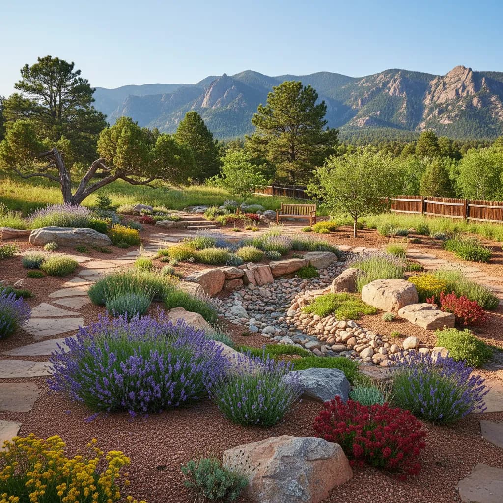 Colorado native garden landscape