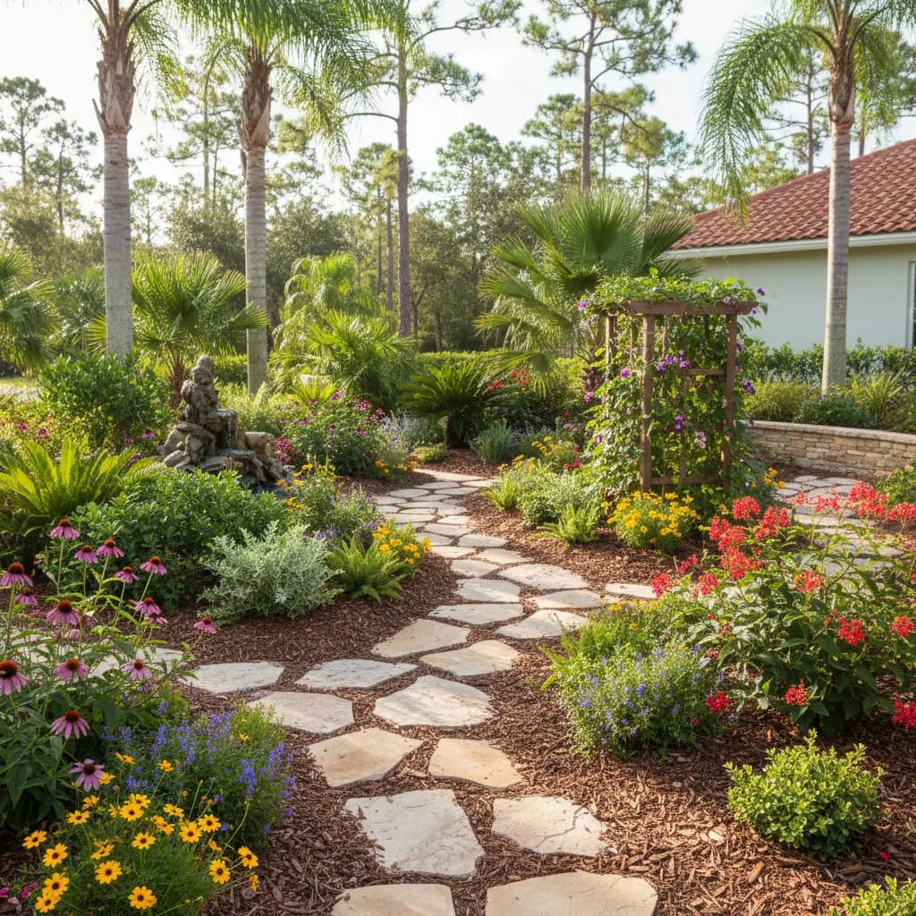 Florida native garden landscape