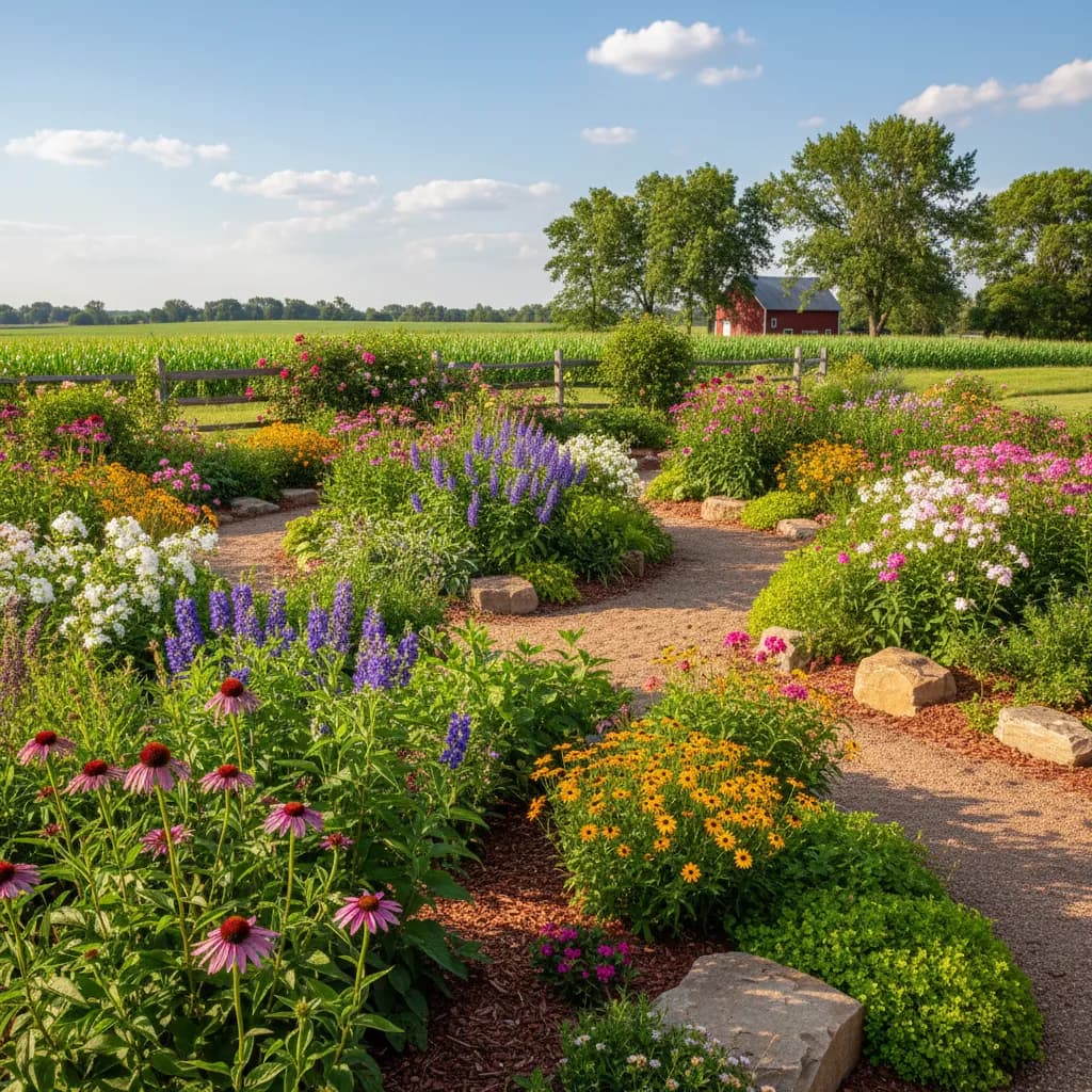 Hoosier Perennial Border landscaping style