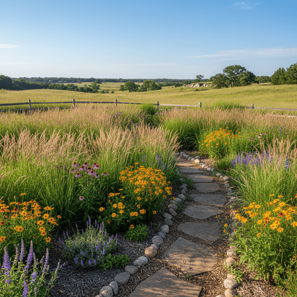 Native Tallgrass Prairie landscaping style