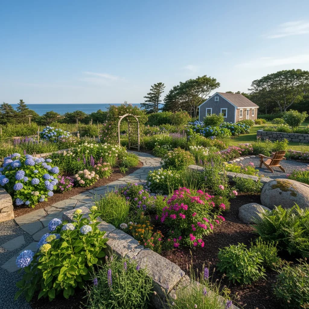 Maine native garden landscape