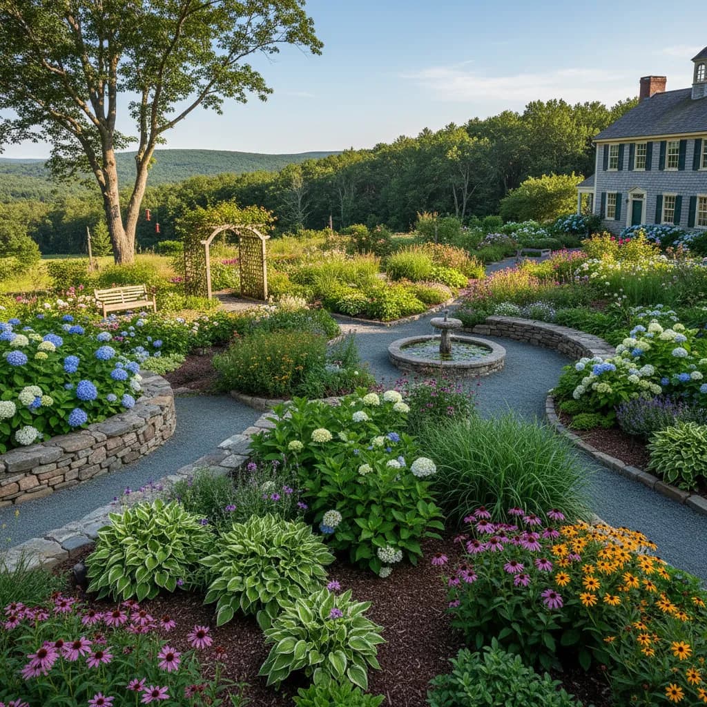 Massachusetts native garden landscape