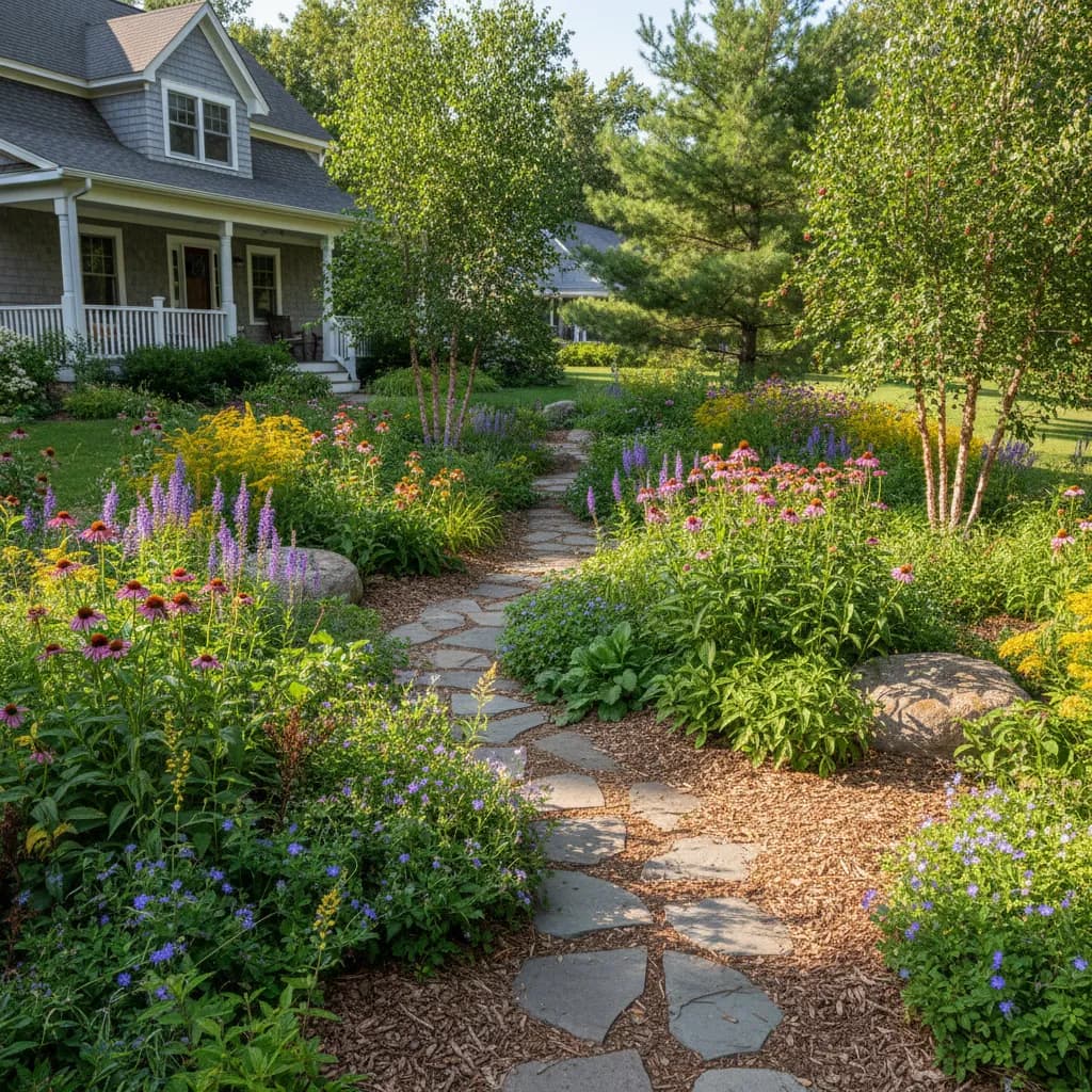 Michigan native garden landscape