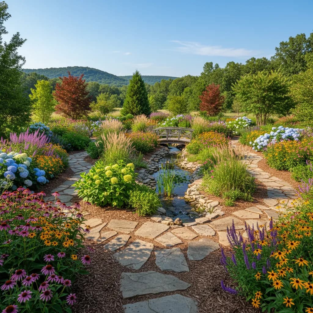 Missouri native garden landscape