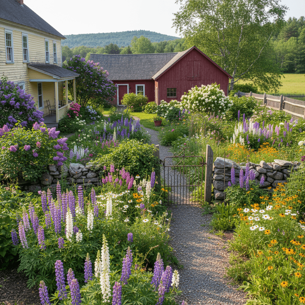 New England Cottage Garden landscaping style