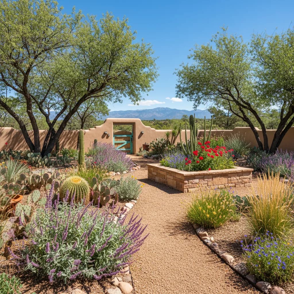 New Mexico native garden landscape