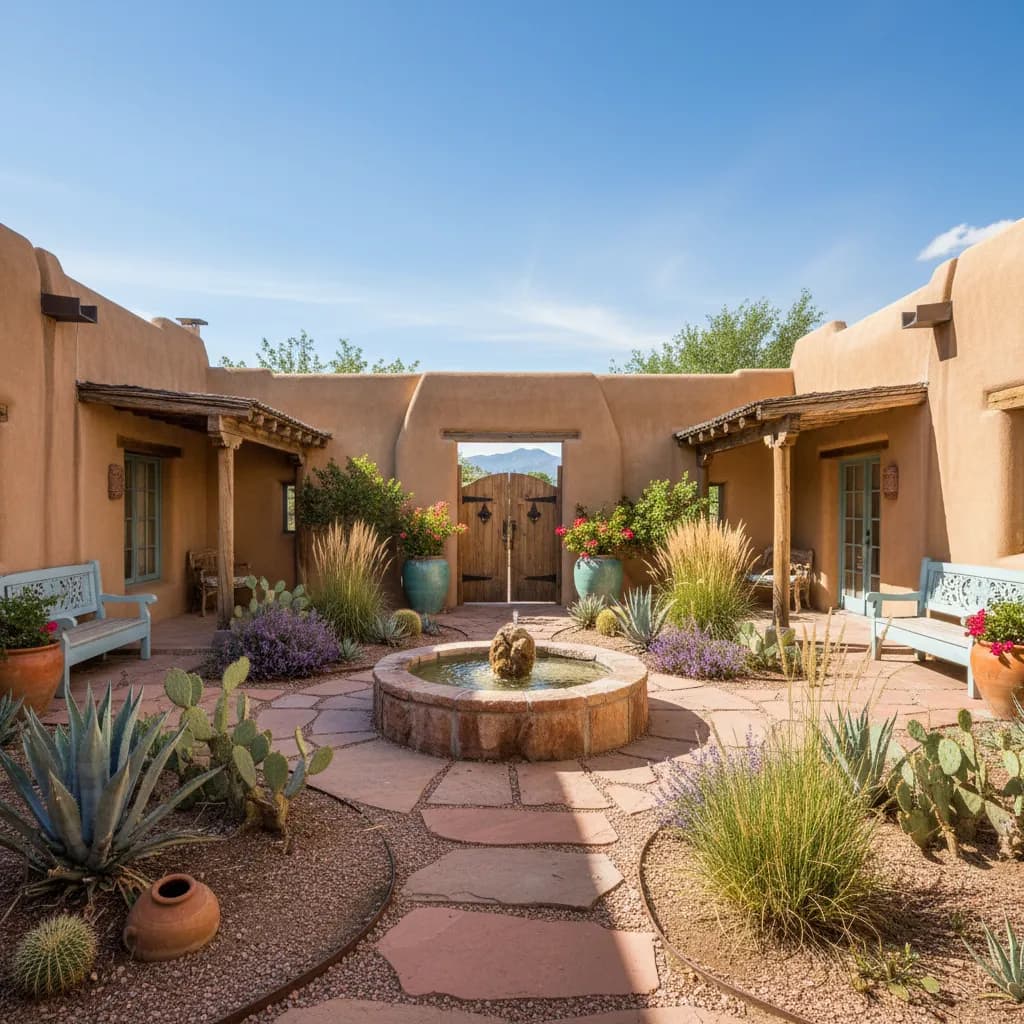 Adobe Courtyard landscaping style