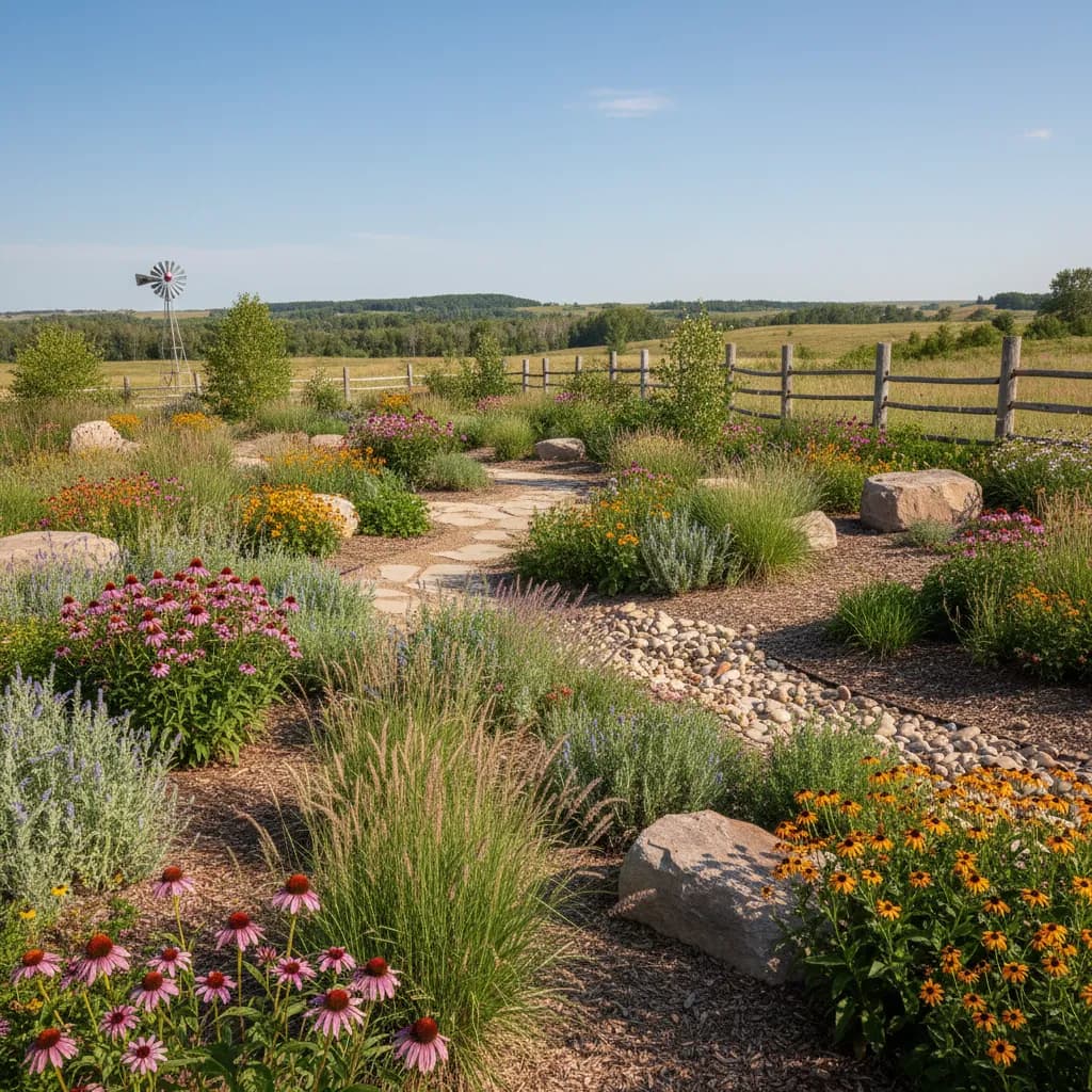 North Dakota native garden landscape
