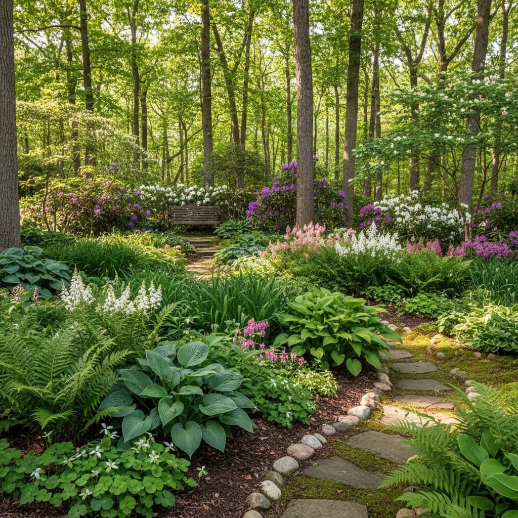 Woodland Shade Garden landscaping style
