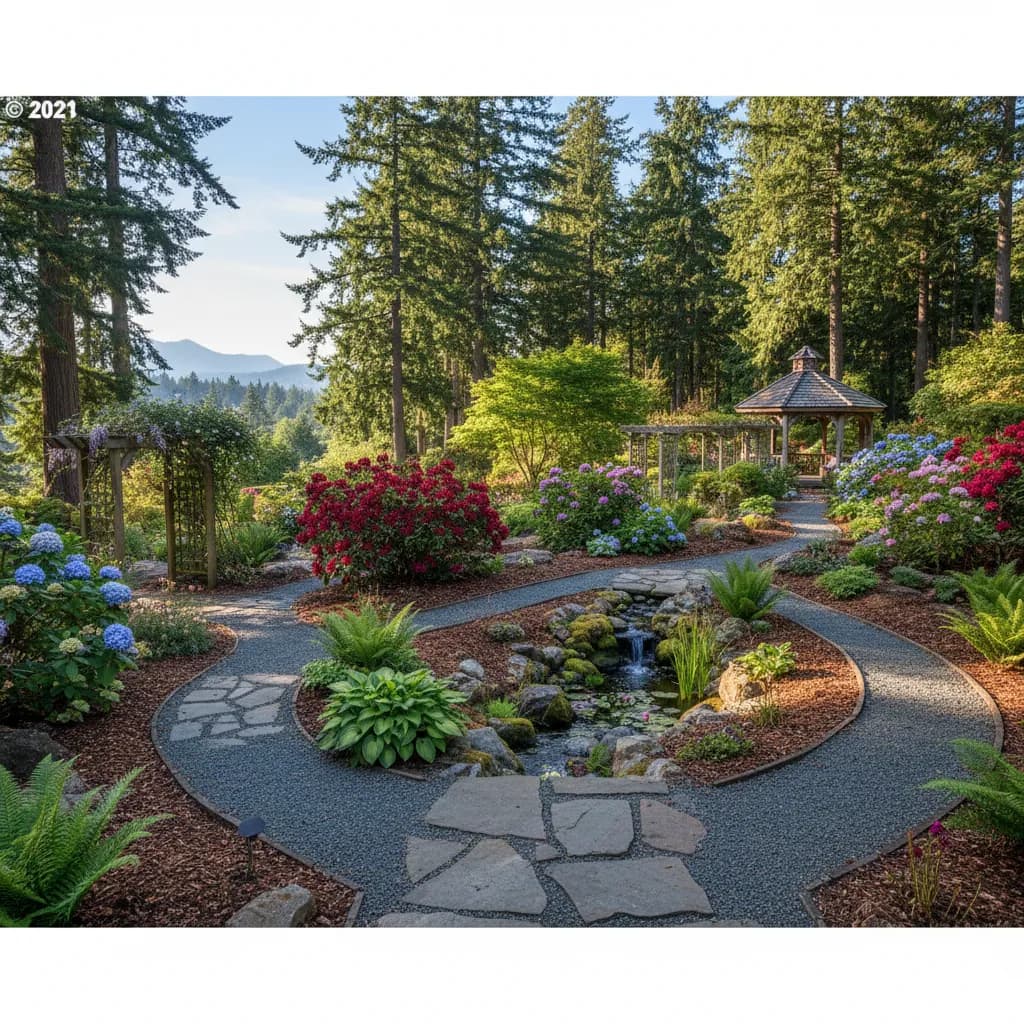 Oregon native garden landscape
