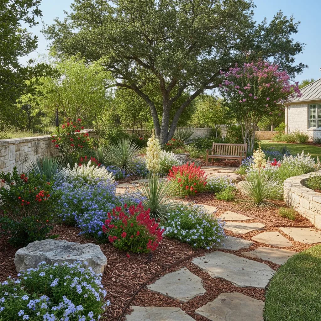 Texas native garden landscape