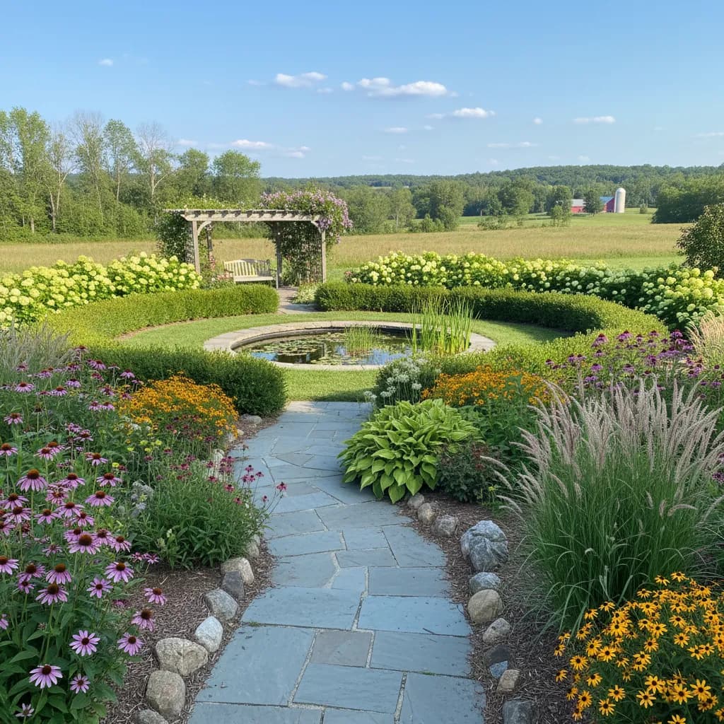 Wisconsin native garden landscape