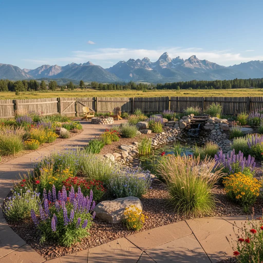 Wyoming native garden landscape
