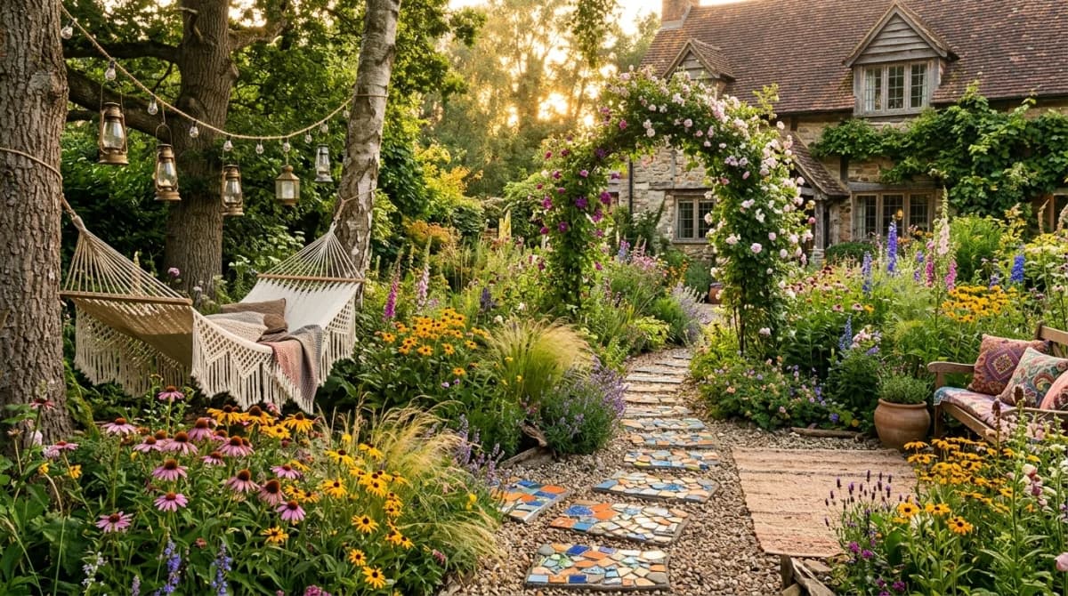 Bohemian Naturalistic garden design style