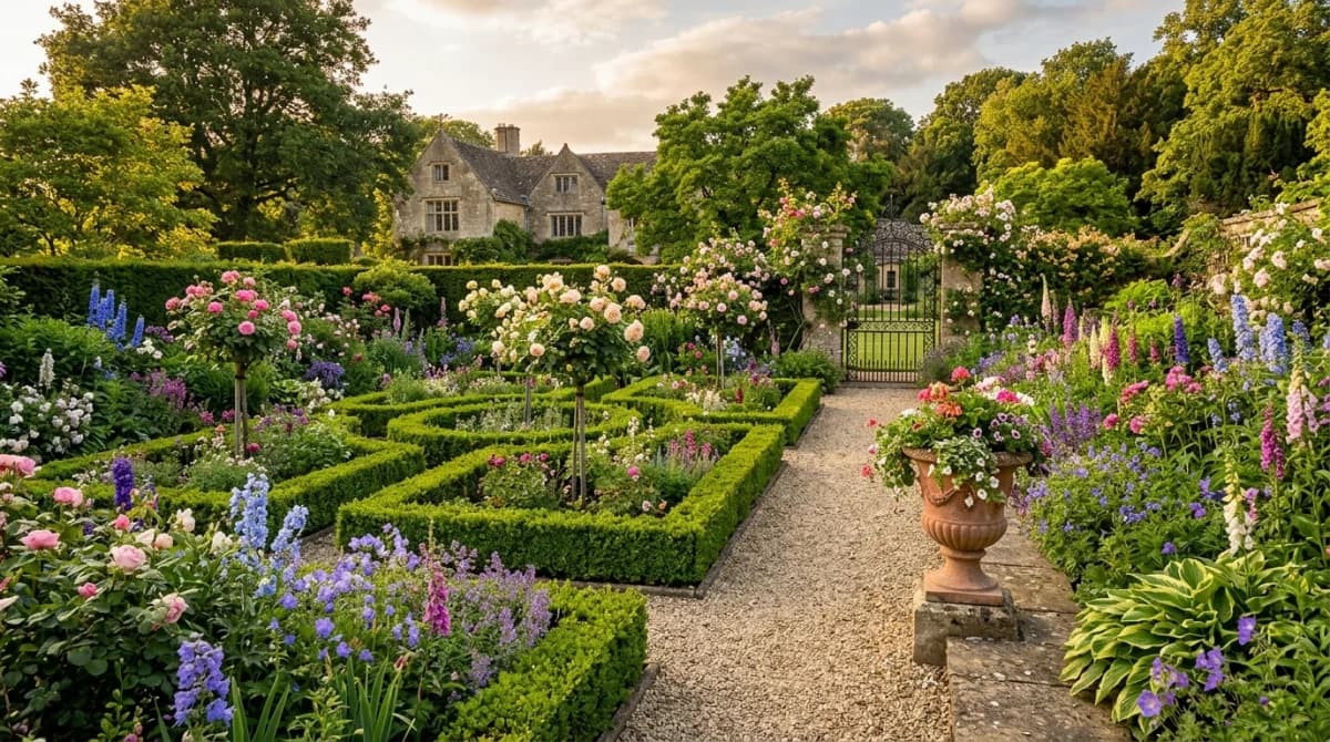 English Traditional garden design style