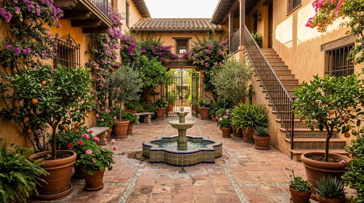 Spanish Courtyard garden design style