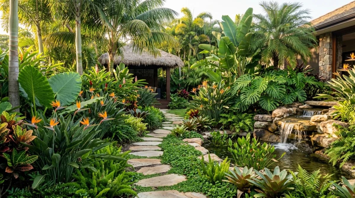 Tropical garden design style